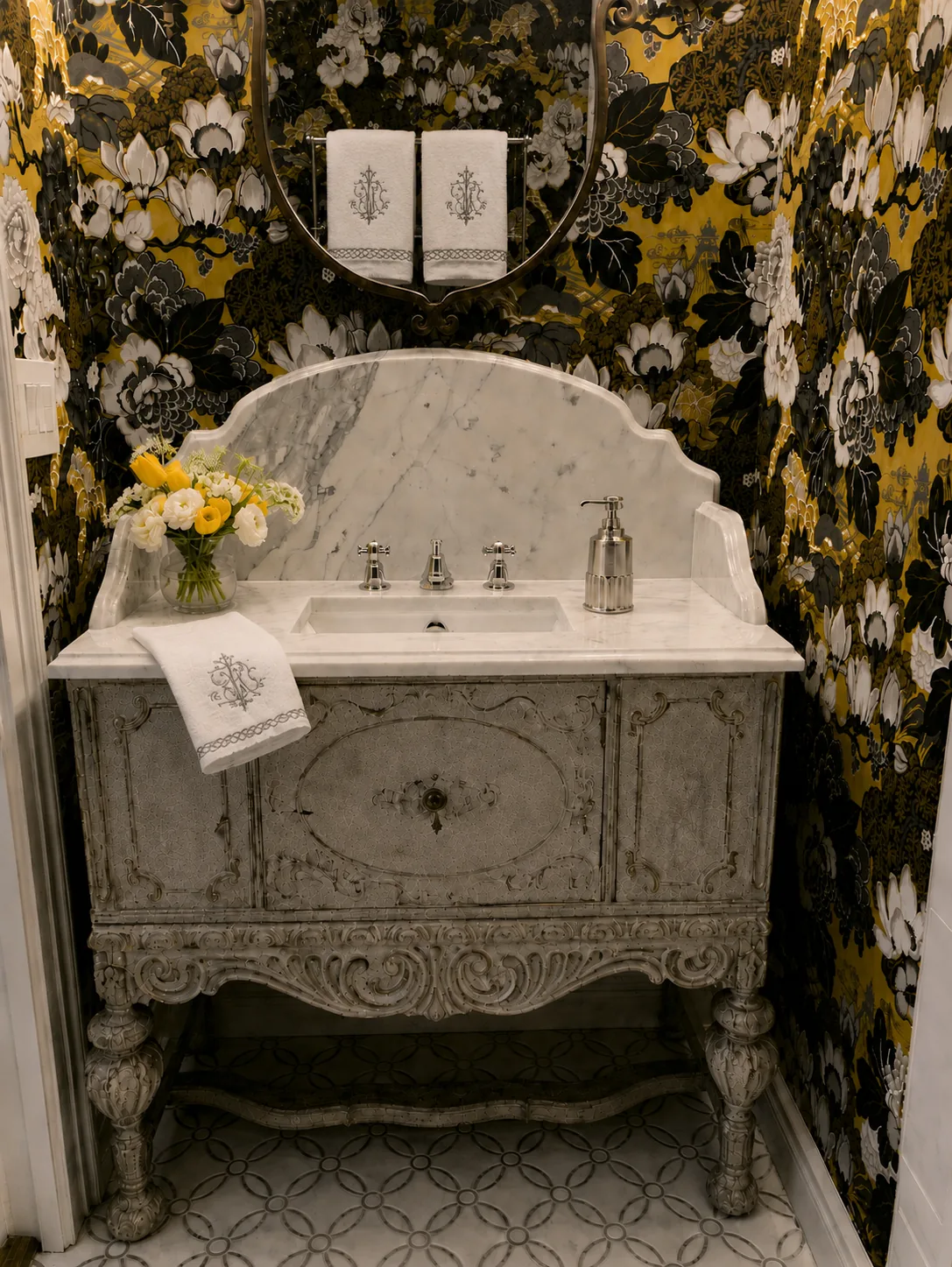 Custom built-in cabinetry in a guest room