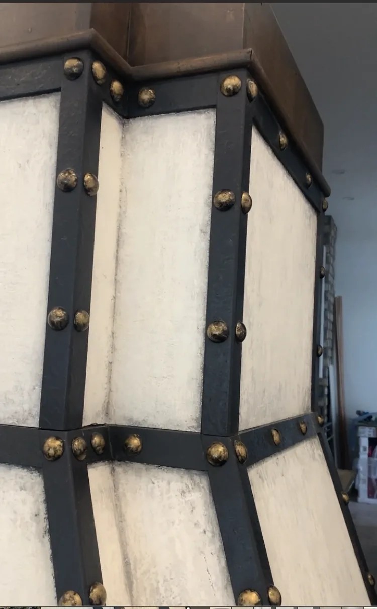 Custom range hood detail — Alamo Heights 1920's Update