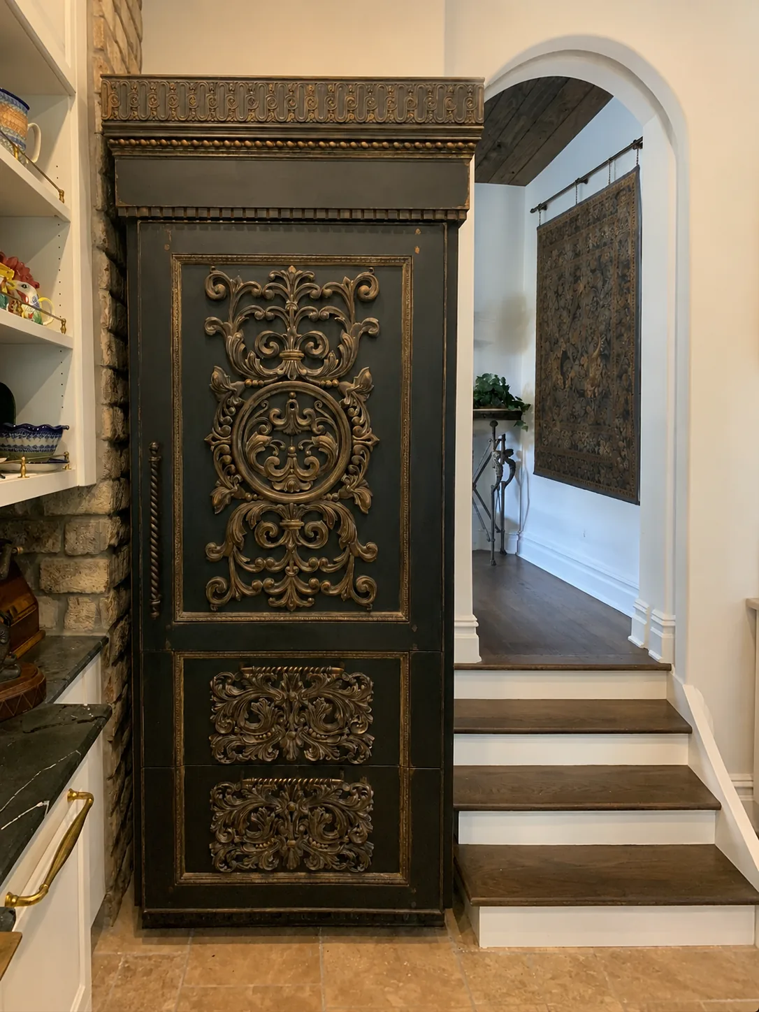 Custom refrigerator cabinetry — Alamo Heights 1920's Update
