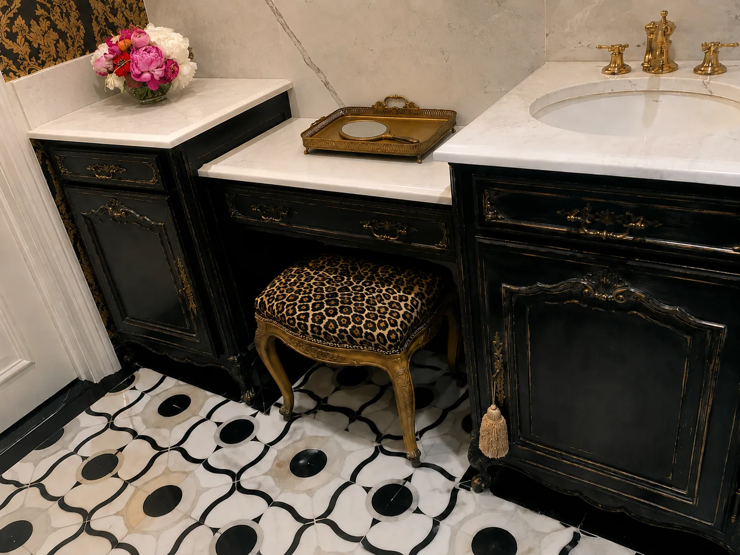 Custom vanity detail — Alamo Heights 1920's Update