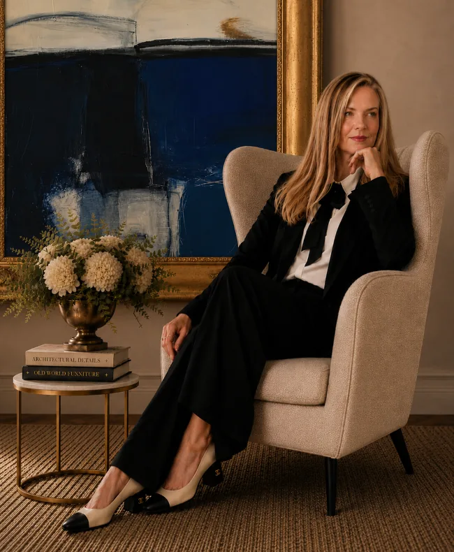 Hope Hausman during an in-person interior design consultation